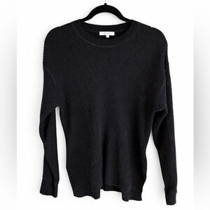 Madewell Black Ribbed Alpaca Blend Crewneck Sweater